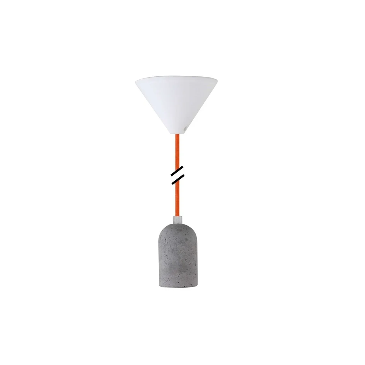 Deko Set Textilkabel orange mit Beton-Lampenfassung E27...