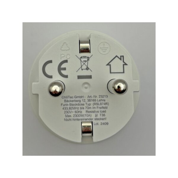 ChiliTec Pilota Casa Funksteckdosen Tiny – 3er Set, IP20, 230V, 2300W, max. 70m