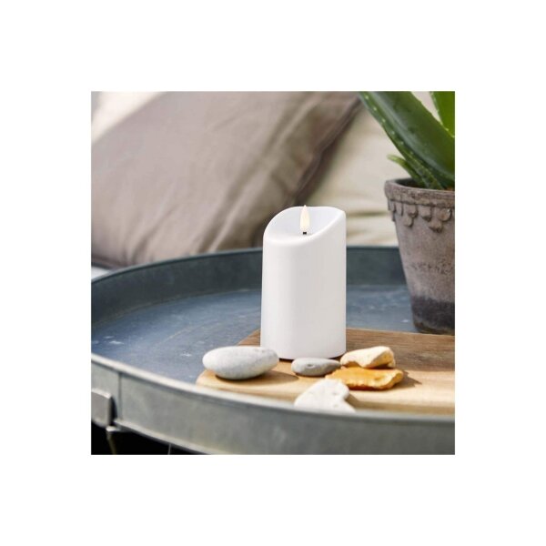 LED-Kerze mit 3D-FLAMME und Timer in warmweiß Set 4 (13+15+18cm)