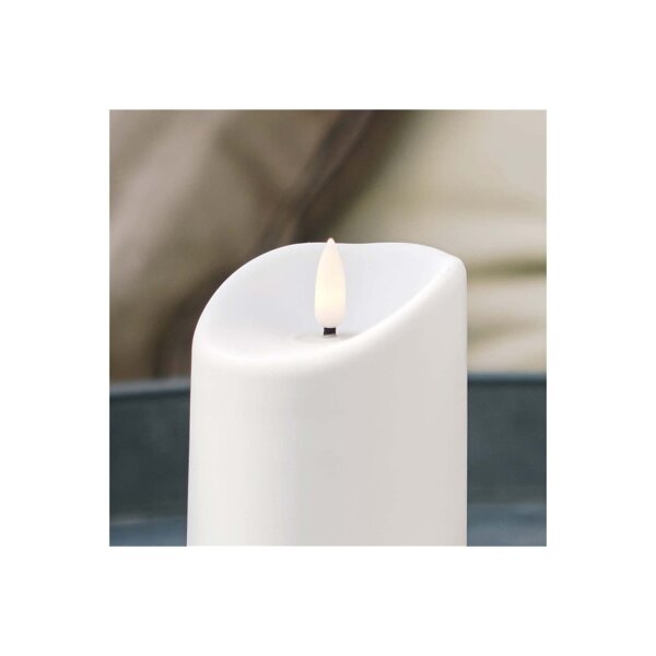 LED-Kerze mit 3D-FLAMME und Timer in warmweiß Set 3 (15+18cm)