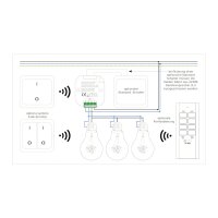 Pilota Casa Funk-Empfänger für Wand Lichtschalter Unterputz Einbau, LED geeignet, max. 2000Watt, 49x49x25mm, Ergänzung für einen Lichtschalter EIN AUS Schalter