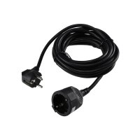 Schutzkontakt-Verlängerung, 5m, schwarz H05VV-F3G 1,5mm² 16A/250V