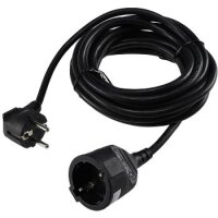 Schutzkontakt-Verlängerung, 5m, schwarz H05VV-F3G 1,5mm² 16A/250V