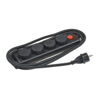 Gartensteckdosenleiste für Außen, 4-fach IP44, 3m Zuleitung, mit Schalter