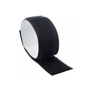 Klettband 10m auf Rolle, selbstklebend 2-lagig, 1000x2cm, schwarz