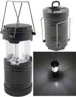 ChiliTec LED Camping Laterne Batteriebetrieb 3x AA Mignon 185x85mm Magnethalter Haken I Weisses Licht