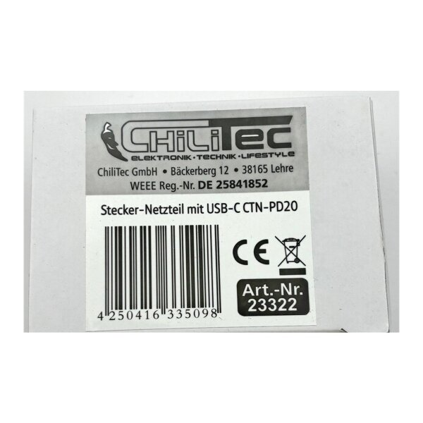 USB-C Ladegerät 20W – Schnellladegerät Netzteil Power Delivery 5V 9V 12V