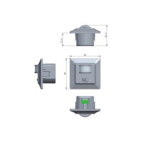 MILOS Bewegungsmelder 160°, anthrazit LED geeignet, 250V~, Unterputz, 2-Draht