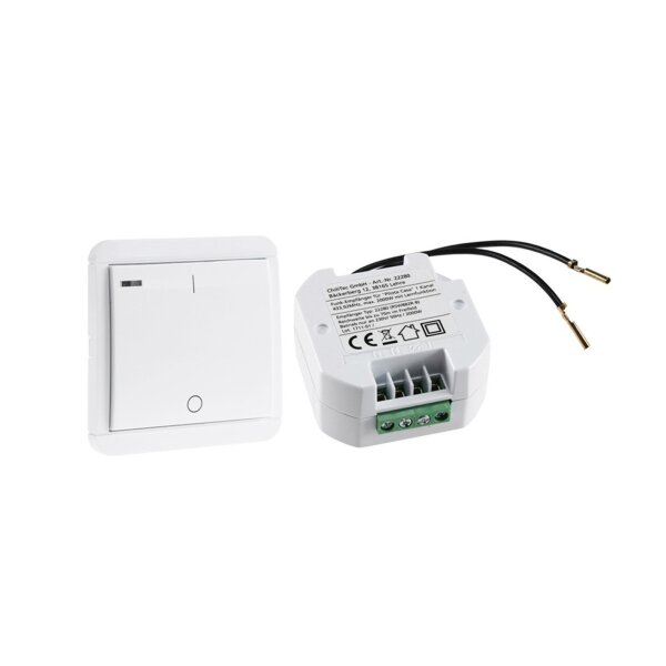 Funk Starter-Set No.6 "Pilota Casa" Wandschalter/Kontrolllampe + UP Empfänger WS