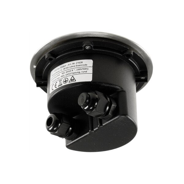 Bodenleuchte BEL GX53 R – IP65, Edelstahl, Ø118?mm, GX53-Fassung, befahrbar, 230?V