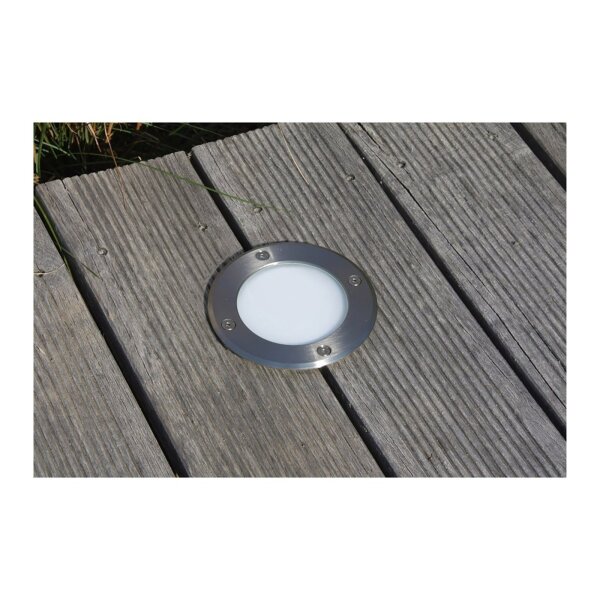 Bodenleuchte BEL GX53 R – IP65, Edelstahl, Ø118?mm, GX53-Fassung, befahrbar, 230?V