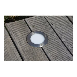 Bodenleuchte BEL GX53 R – IP65, Edelstahl, Ø118?mm, GX53-Fassung, befahrbar, 230?V