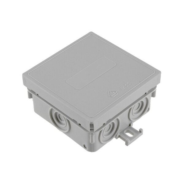 Feuchtraum-Kabelabzweigdose /-kasten, 75x75x40mm, IP54, 7-fach, grau,1 Stück