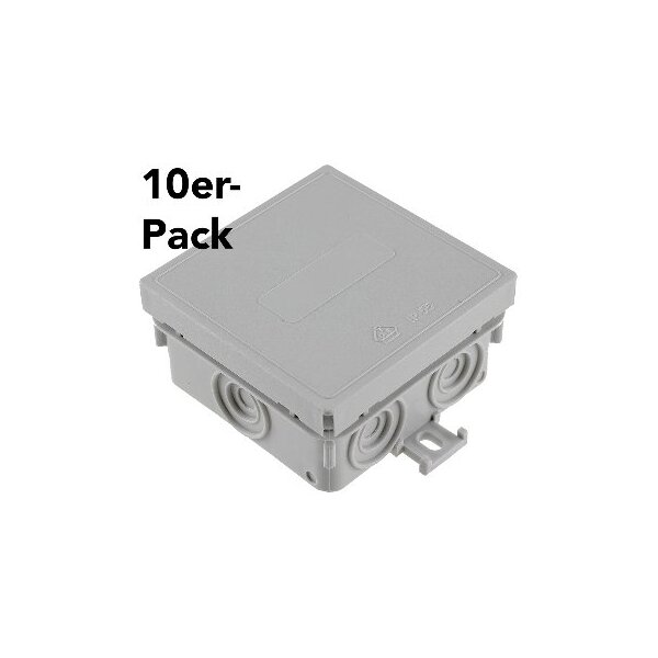 Feuchtraum-Kabelabzweigdose /-kasten, 75x75x40mm, IP54, 7-fach, grau,1 Stück