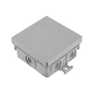 Feuchtraum-Kabelabzweigdose /-kasten, 75x75x40mm, IP54, 7-fach, grau,1 Stück