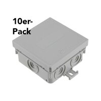 Feuchtraum-Kabelabzweigdose /-kasten, 75x75x40mm, IP54, 7-fach, grau,1 Stück