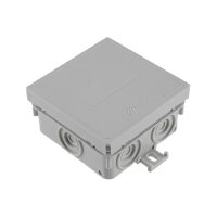 Feuchtraum-Kabelabzweigdose /-kasten, 75x75x40mm, IP54, 7-fach, grau,1 Stück