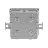 Feuchtraum-Kabelabzweigdose /-kasten, 75x75x40mm, IP54, 7-fach, grau,1 Stück