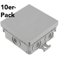 Feuchtraum-Kabelabzweigdose /-kasten, 75x75x40mm, IP54, 7-fach, grau,1 Stück