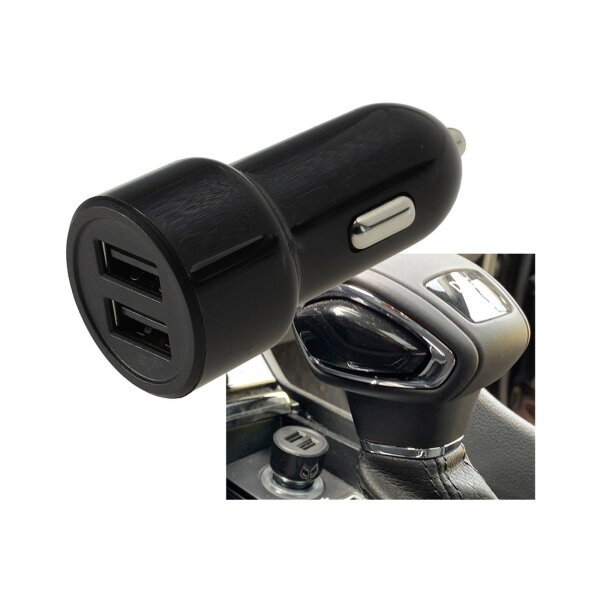 USB Kfz-Ladegerät "Duo 4,8A" 24W In 12-24V=, Out 5V= 4,8A, 2x USB