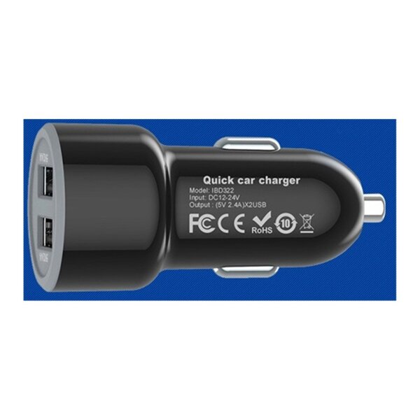 USB Kfz-Ladegerät "Duo 4,8A" 24W In 12-24V=, Out 5V= 4,8A, 2x USB