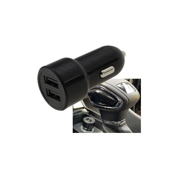 USB Kfz-Ladegerät "Duo 4,8A" 24W In 12-24V=, Out 5V= 4,8A, 2x USB