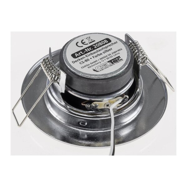 Decken-Einbaulautsprecher "Mini" Halogen-Look, 8cm Ø, 6cm Einbau, chrom