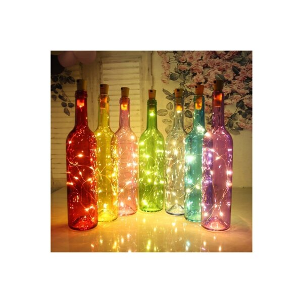 Flaschenlichterkette 10er Set – warmweiß, goldener Draht – LED Dekoration