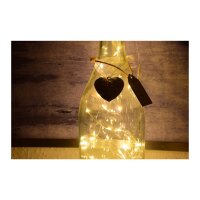 Flaschenlichterkette 10er Set – warmweiß, goldener Draht – LED Dekoration