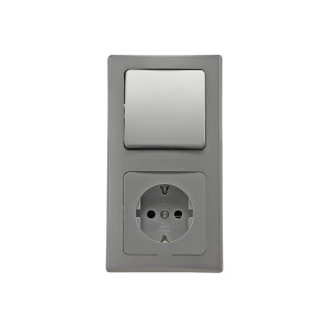 Delphi Steckdose mit Schalter Grau Silber Komplettset 20 Teile