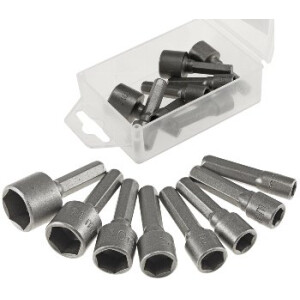 Steckschlüsselsatz Stecknuss-Adapter 8-teilig 1/4 Zoll I 5 bis 13mm Sechskant Steck Adapter