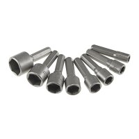 Steckschlüsselsatz Stecknuss-Adapter 8-teilig 1/4 Zoll I 5 bis 13mm Sechskant Steck Adapter