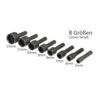 Steckschlüsselsatz Stecknuss-Adapter 8-teilig 1/4 Zoll I 5 bis 13mm Sechskant Steck Adapter