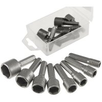 Steckschlüsselsatz Stecknuss-Adapter 8-teilig 1/4 Zoll I 5 bis 13mm Sechskant Steck Adapter