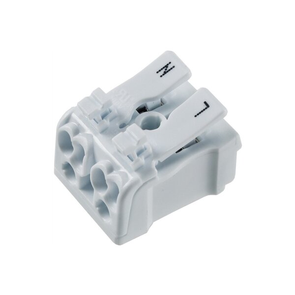Lüsterklemme, 2-polig mit Hebel0,75-2,5mm², max. 16A