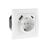 DELPHI Schutzkontakt-Steckdose, weiß 250V~/ 16A, Unterputz, USB-C / PD