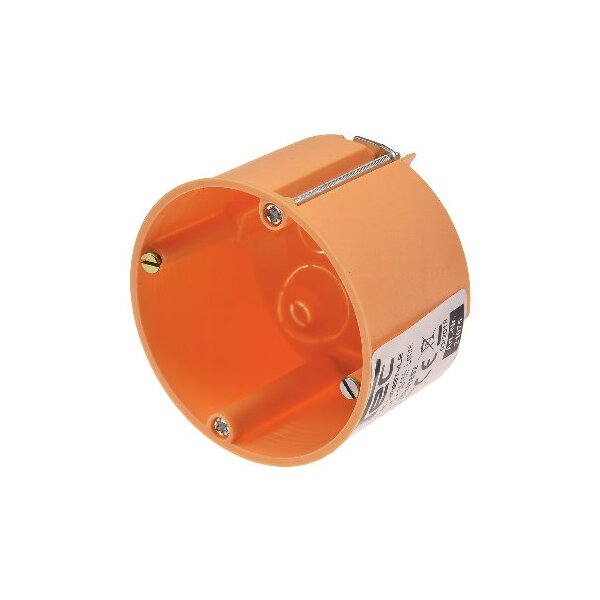 Hohlwanddose Ø 68 x 47mm inkl. Geräteschrauben, orange