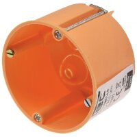 Hohlwanddose Ø 68 x 47mm inkl. Geräteschrauben, orange