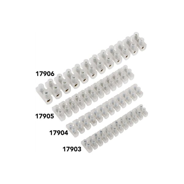 Lüsterklemmen für 10-16mm², 12 Klemmen Messingeinsatz, transparent