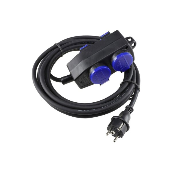 Werkstatt-Steckdose, 4-fach IP44, mit Aufhänger, 5m Zuleitung