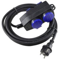 Werkstatt-Steckdose, 4-fach IP44, mit Aufhänger, 5m Zuleitung