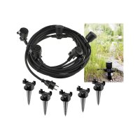 Gartensteckdose für Außen, IP44, 5-fach Einzelsteckdosen, 5+2,5+2,5+2,5+2,5m