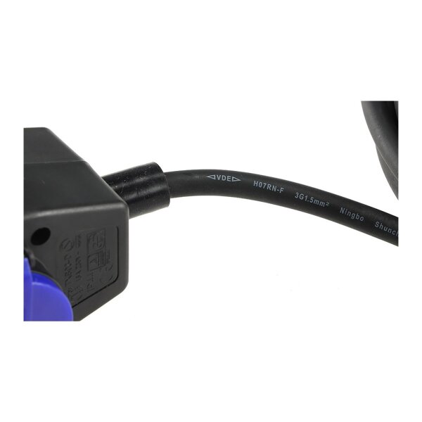 Werkstatt-Steckdose, 4-fach IP44, mit Aufhänger, 10m Zuleitung