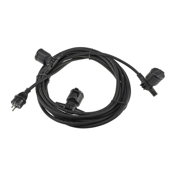 Gartensteckdose für Außen, IP44, 3-fach Einzelsteckdosen, 5+2,5+2,5m