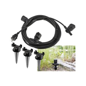 Gartensteckdose für Außen, IP44, 3-fach...