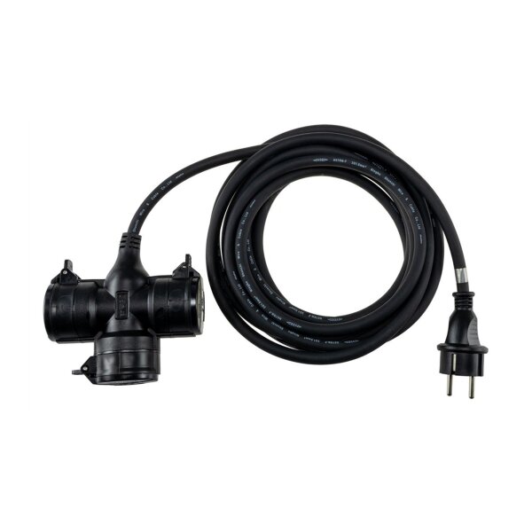 Gartensteckdose für Außen, 3-fach IP44, 5m Zuleitung