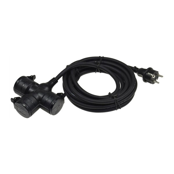 Gartensteckdose für Außen, 3-fach IP44, 5m Zuleitung