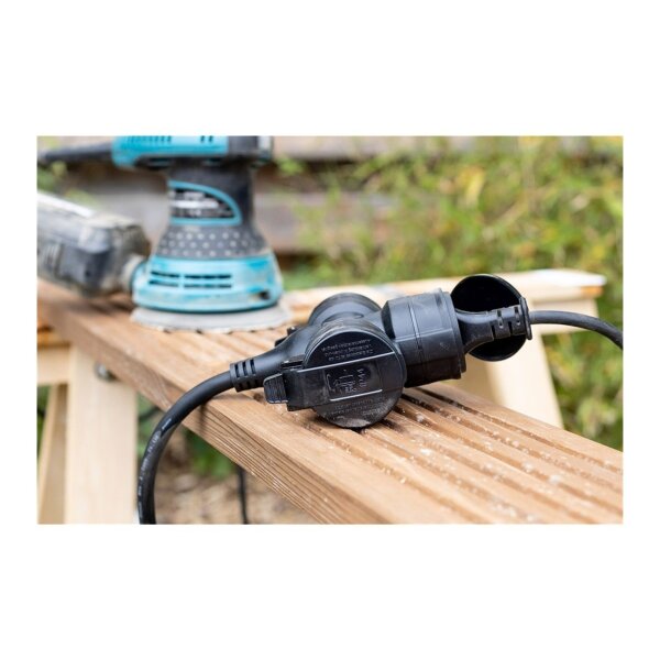 Gartensteckdose für Außen, 3-fach IP44, 5m Zuleitung