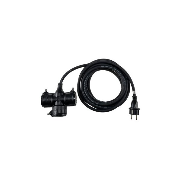 Gartensteckdose für Außen, 3-fach IP44, 5m Zuleitung