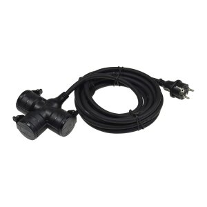 Gartensteckdose für Außen, 3-fach IP44, 5m...